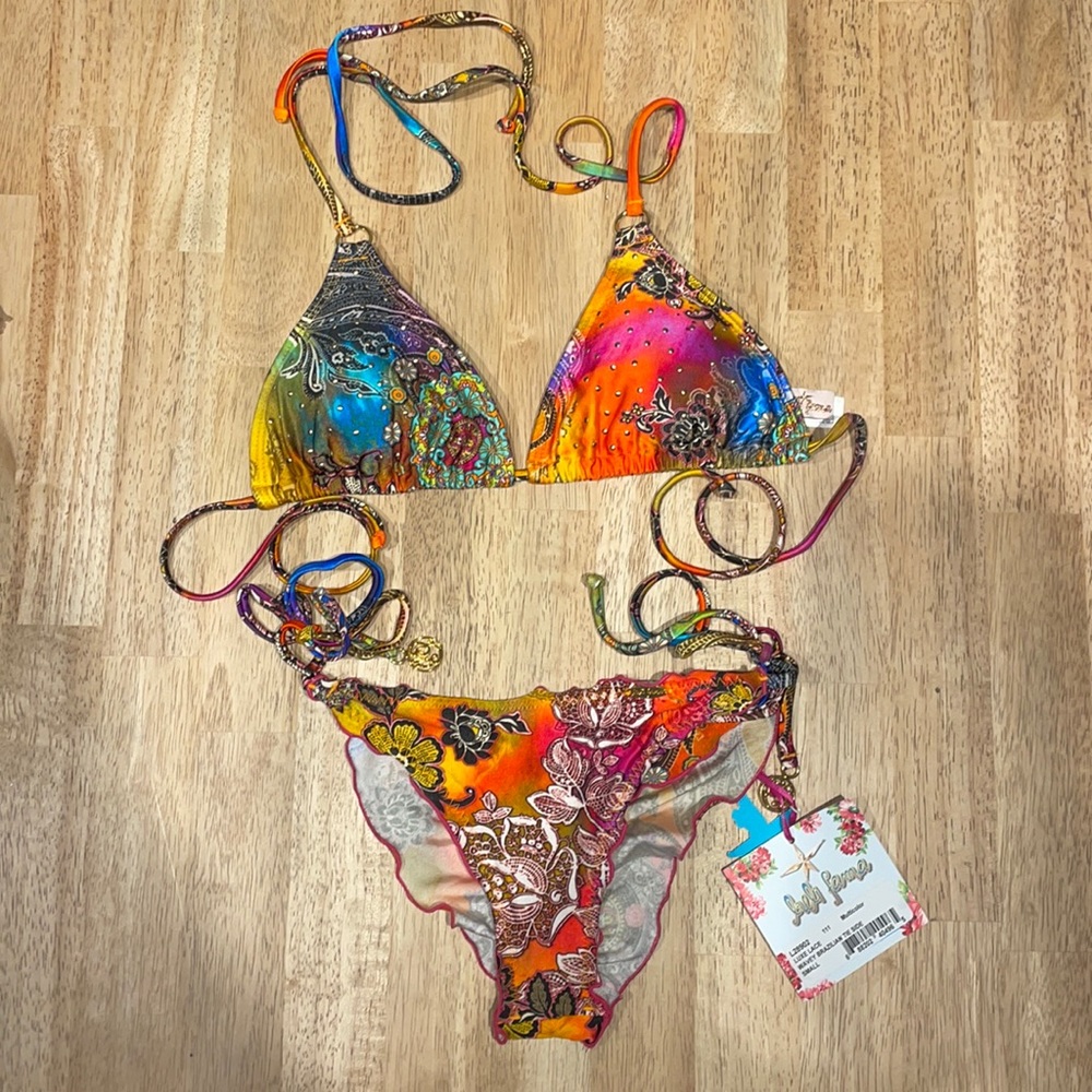 Luli Fama Luxe Lace multicolor bikini